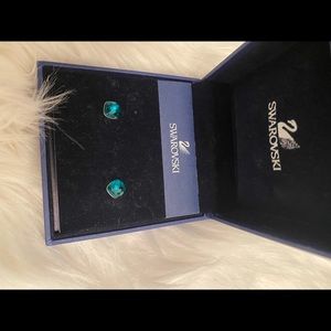 Swarovski Crystal Green Stud Earrings